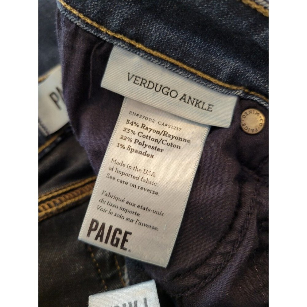 Paige Verdugo Ankle Skinny Jeans Nottingham 24 - Picture 12 of 13